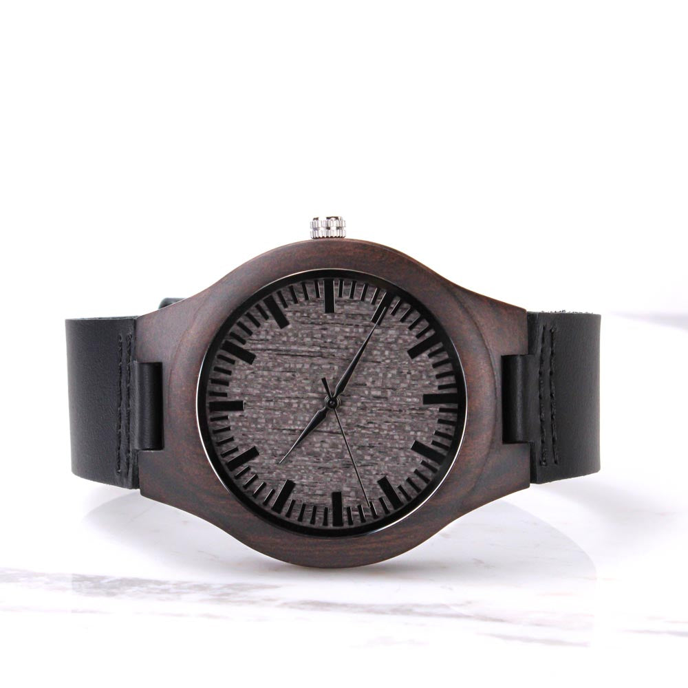 Authentic sandalwood watch with engraving for special someone