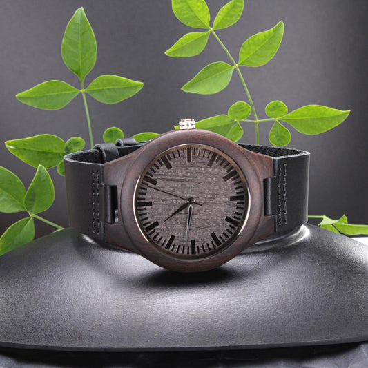 Authentic sandalwood watch with engraving for special someone